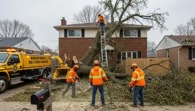 Emergency tree removal after storm damage in Madison Heights, MI by Troy tree service experts