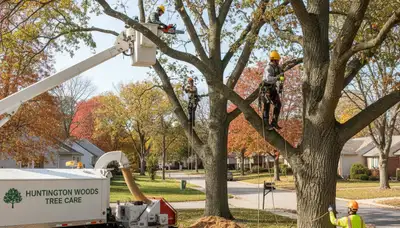 Professional tree removal service in Troy, MI safely clearing trees for residential properties